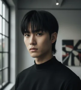 Sharp Asian Wolf Cut with Straight Fringe