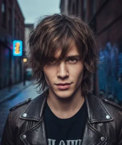 Short Korean Wolf Cut with Clean Tapered Sides