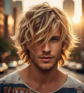 Messy Blond Wolf Cut