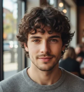 Curly Wolf Cut with Bangs