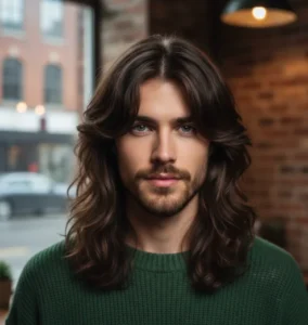 Long Wolf Cut with Curtain Bangs