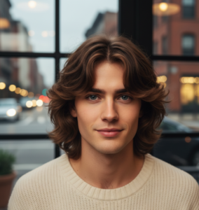 Wavy Wolf Cut with Curtain Bangs