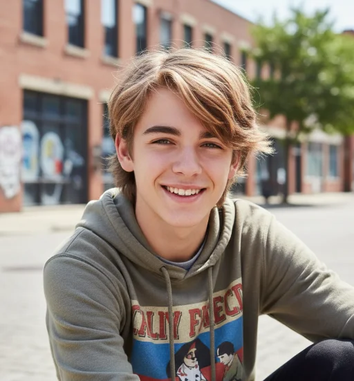 teen age boy wolf cut 